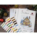 Набор для вышивания нитками Luca-S, Лавка Санты 25х25см