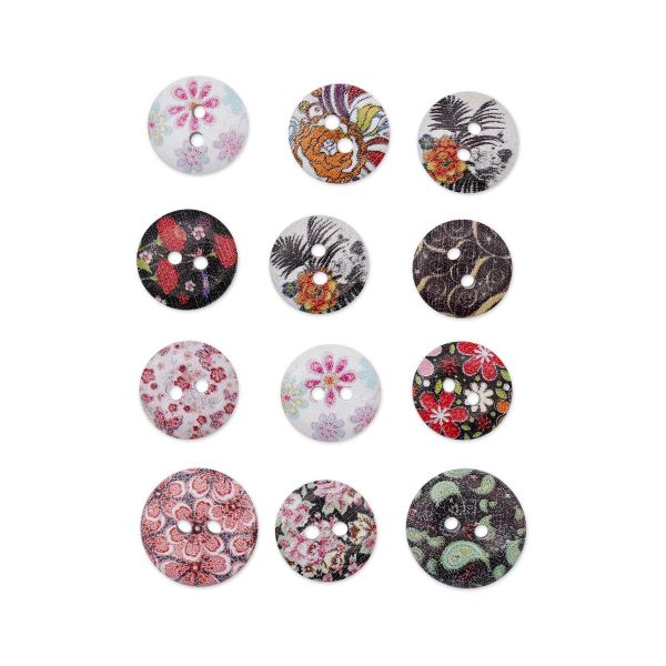 Украшения декоративные пуговицы деревянные Ассорти №4,15-18 мм, 100 шт