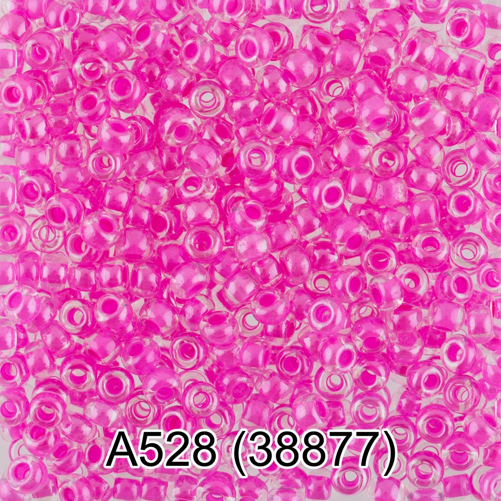 Бисер Preciosa круглый 10/0, 2.3 мм, 50 г, 1-й сорт. А528 розовый, 38877, круглый 1