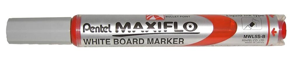 Маркер Pentel Maxiflo 4 мм, пулеобразное, MWL5S-B красный