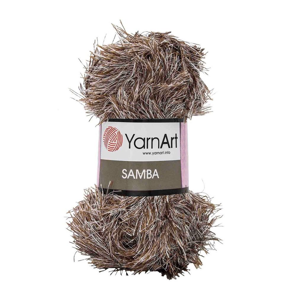 Пряжа YarnArt (ЯрнАрт) Samba, травка / уп.5 мот. по 100 г, 150м, 99 меланж коричневый