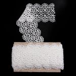 Кружево гипюр (плетёное) 65 мм / 9.14 метров, C501 белый