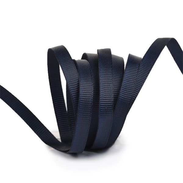 Лента репсовая (в рубчик) 6.0 мм, 372 черно-синий, уп. 27,4м