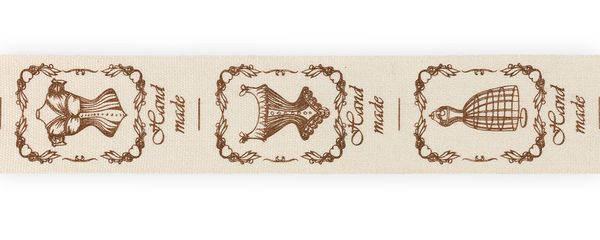 Лента хлопок с рисунком 25.0 мм / 5 шт по 3 метра, S3_001/098 Hand made, CLP-251 Gamma