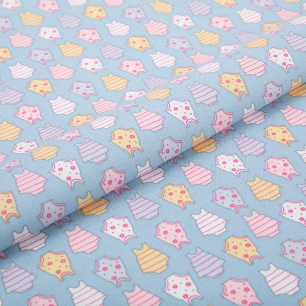 Ткань для пэчворка Peppy Молочные сны фланель, отрез 100х110 см, 175 г/м², МС-04 голубой, Peppy