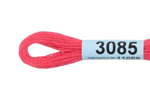 Мулине Gamma 100% хлопок, цв.3085 т.т.розовый, 24 мотка по 8 метров