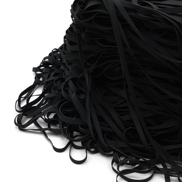 Резинка латексная рифленая 6.0 мм / 7 кг (≈ 2512 метров), толщ. 0.6 мм, черный (Греция)