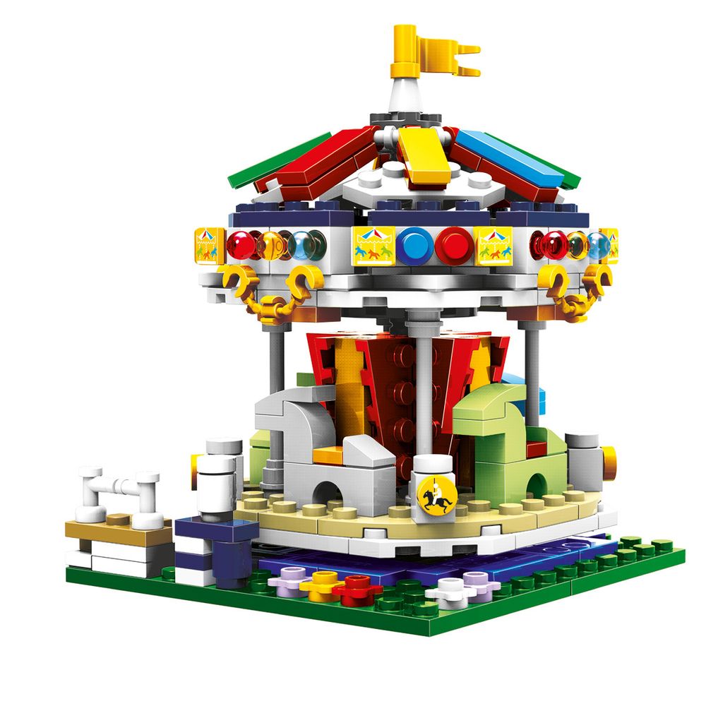 Конструктор пластиковый Карусель 330 элемент, Поделкин PLX-03