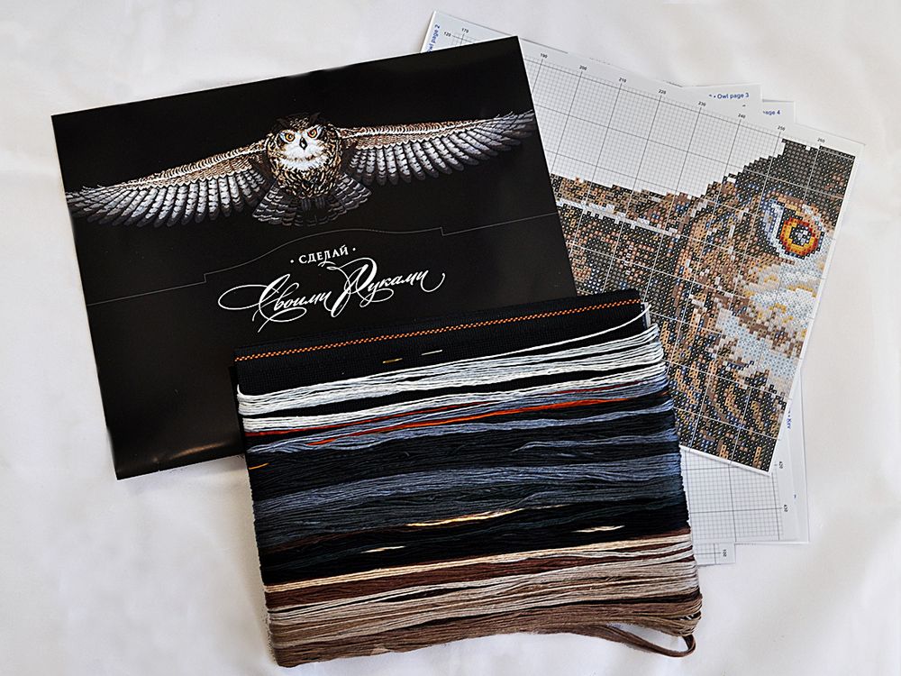 Набор для вышивания нитками Сделай своими руками, Сова(хлопок) 85х18 см