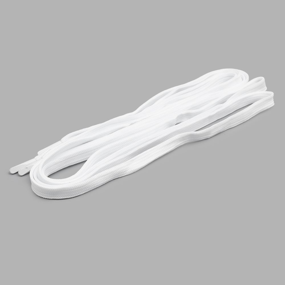 Шнурки плоские с металлическим наконечником 10.0 мм / 150 см, 1 пара (2 шт), белый, 6220-0134