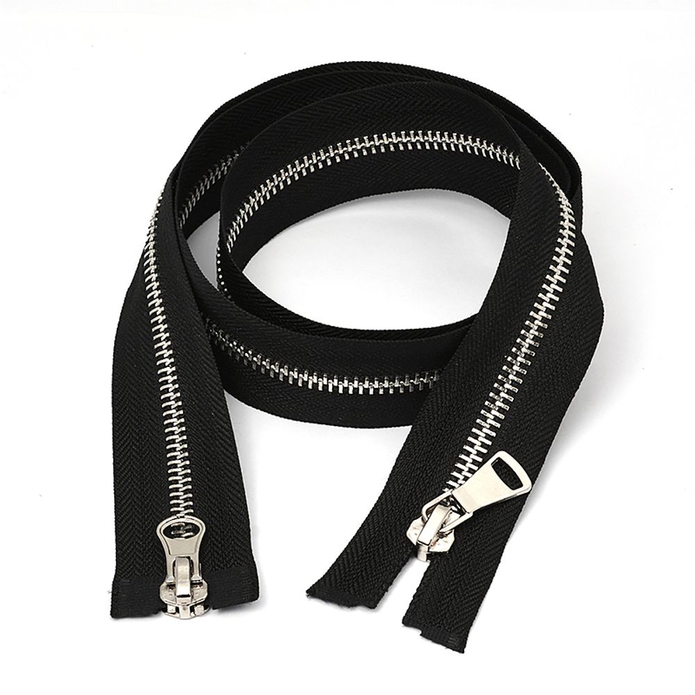 Молния металл Т5 (5 мм) 2 зам., разъем., 110 см, никель, шлиф.звено, цв.F322 черный уп.10 шт Молния металл Т5 (5 мм) 2 зам., разъем., 110 см, никель, шлиф.звено, цв.F322 черный уп.10 шт