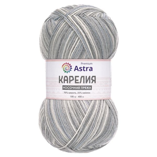 Пряжа Astra Premium (Астра Премиум) Карелия носочная (Karelia sock) / уп.2 мот. по 100 г, 400 м, 1013