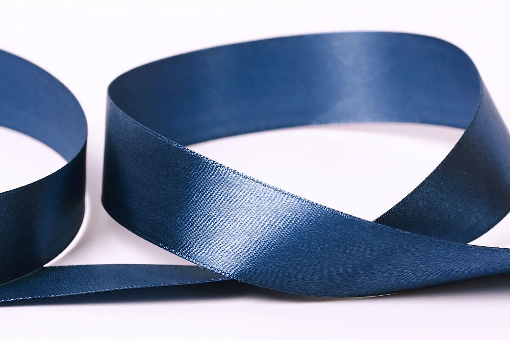 Лента атласная 1-сторонняя 25.0 мм / 33±2 метра, №116 т-синий, в термоплёнке, Gamma