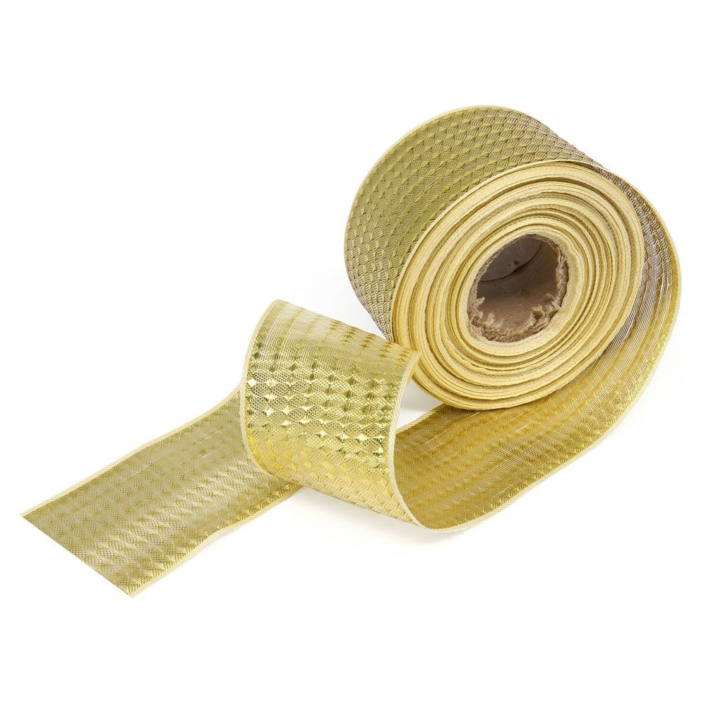 Лента декоративная подарочная 40.0 мм / 25±1 метров, рис.9027, 2 золото, С3688Г17 Стрела-40