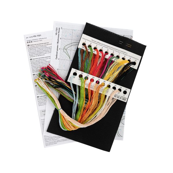 Набор для вышивания нитками Panna, Грибной домик, 24.5х19 см, Panna