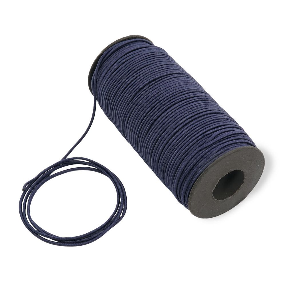 Резинка шляпная (шнур эластичный) ⌀2.0 мм / 100 метров, 0370-0200, С196-т.синий