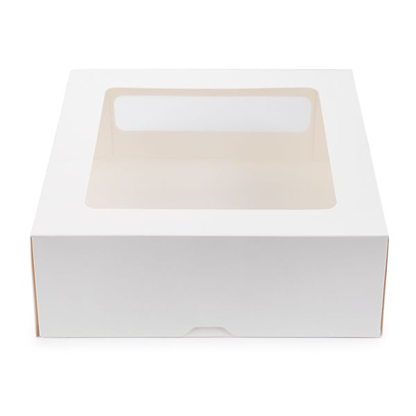 Кондитерская коробка для торта с 2 окнами 26х26х10 см, S-Chief BFC-012