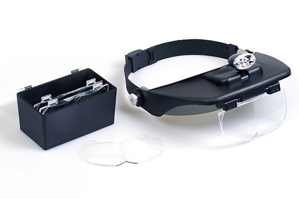 Лупа с подсветкой и креплением на голову со сменными линзами, MG 81001-A