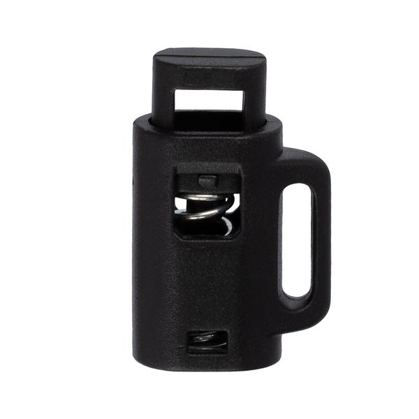 Фиксатор (зажим) для шнура пластик 1 отв., ⌀4.0 мм, 24 шт, №01 черный, Micron A 8840