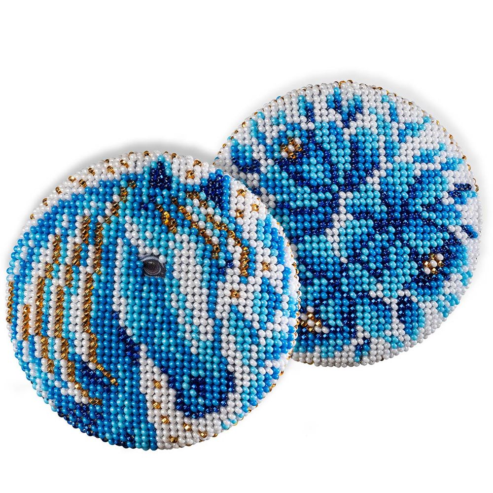 Набор для вышивания бисером Кроше (Радуга бисера) В716, Талисман Гжель 8х8см