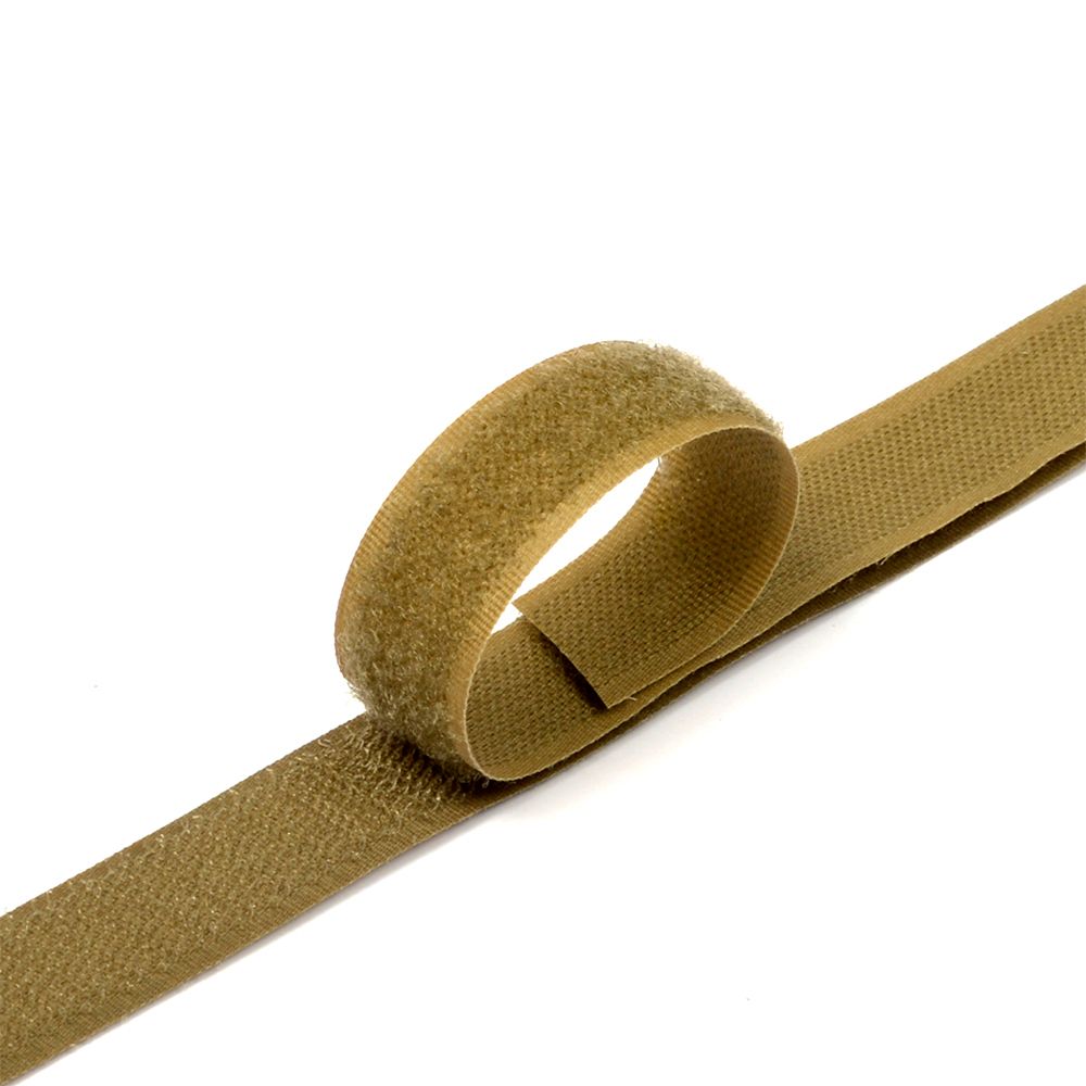 Лента контактная липучка (велкро) пришивная 20 мм / 25 метров, коричневый, /пара/, кач."B" /TOS/