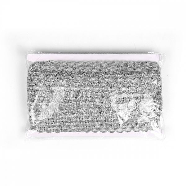 Тесьма отделочная 32 мм, 7728 цв.серебро уп.13.71м