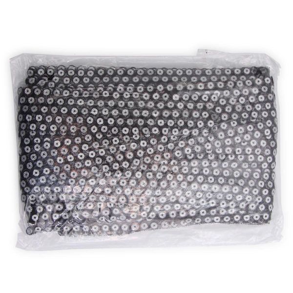 Тесьма с пайетками 3,5см / 13,72м (черное серебро), 3AR072