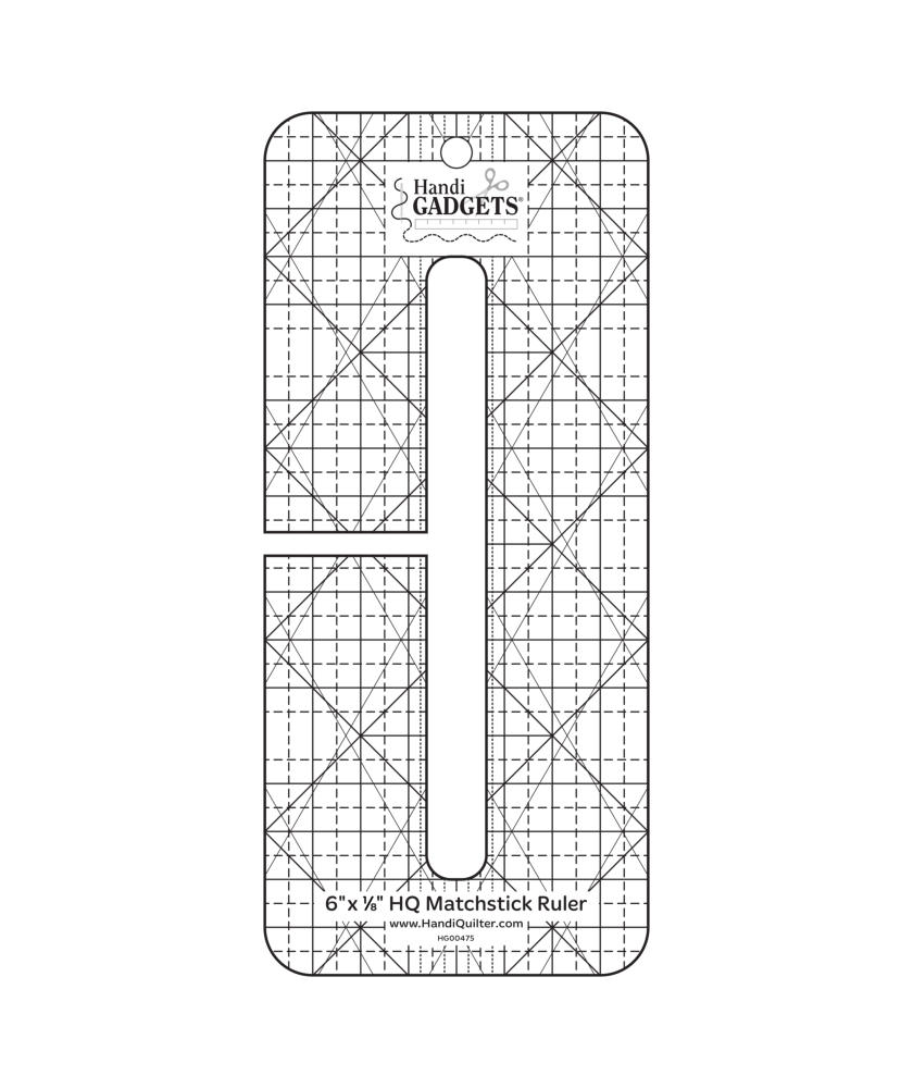Линейка HQ -Спичка. Для линий с разметочной сеткой шириной - 1/8", HG00475, Handi Quilter, 1 шт