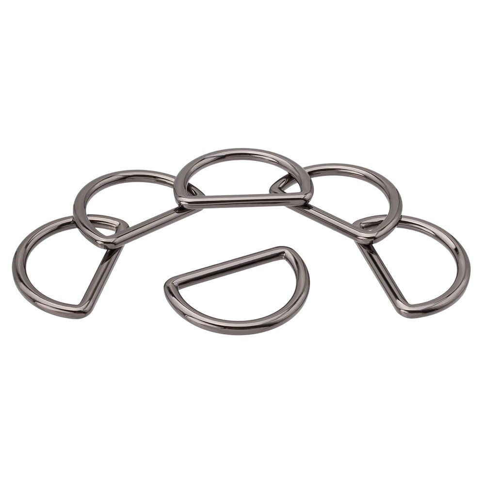 Полукольцо литое металл 25мм (32х21мм), черный никель (олово), MB2328, 6 шт