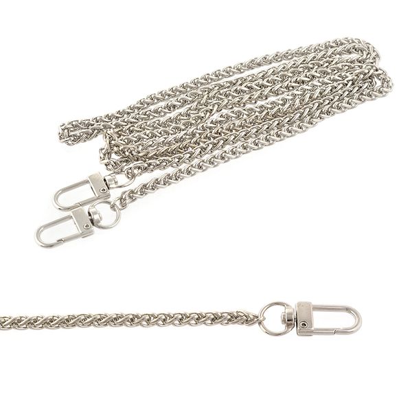 Цепочка для сумки с карабинами металл 107933 1200 мм толщ.5 мм, цв. никель уп. 1 шт
