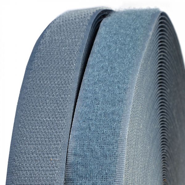 Лента контактная липучка (велкро) пришивная 25 мм / 25 метров, F316 серый, /крючок/, кач.