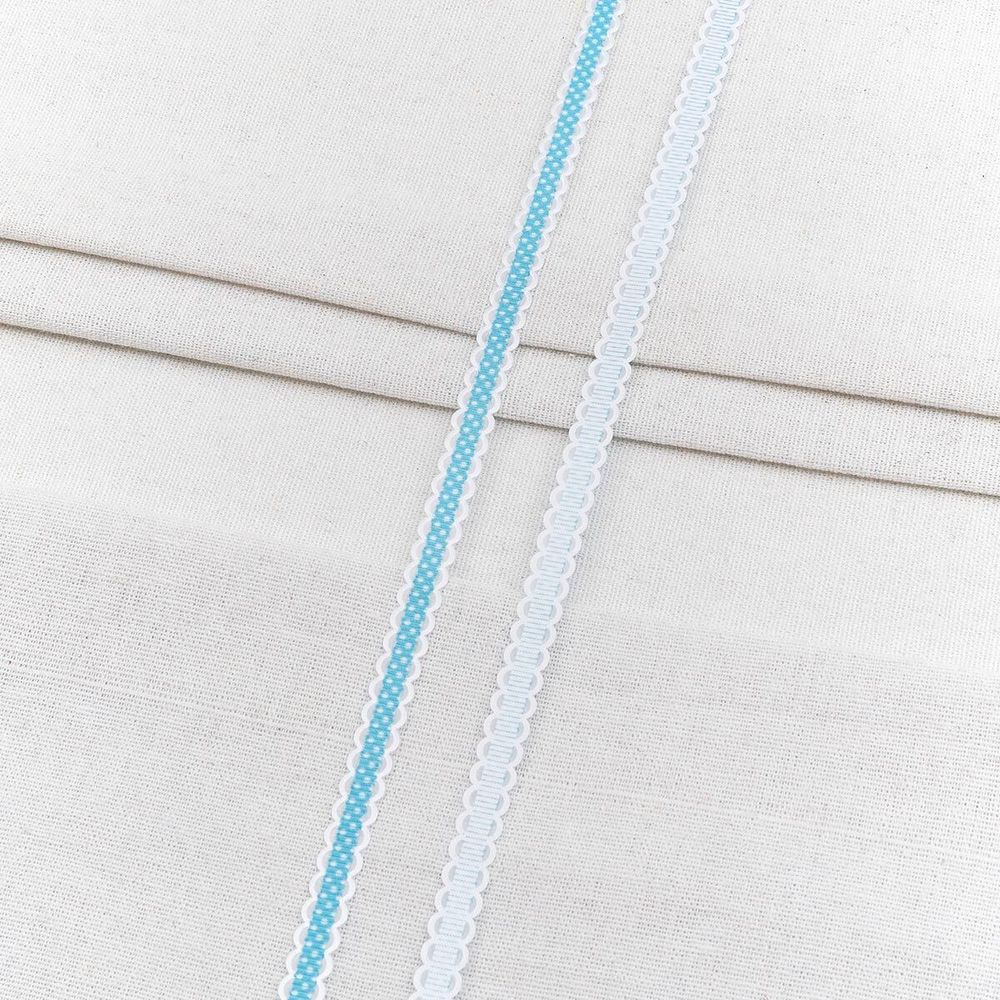 Тесьма отделочная 10 мм / 45.5 метра, YS-106, голубой, 25354