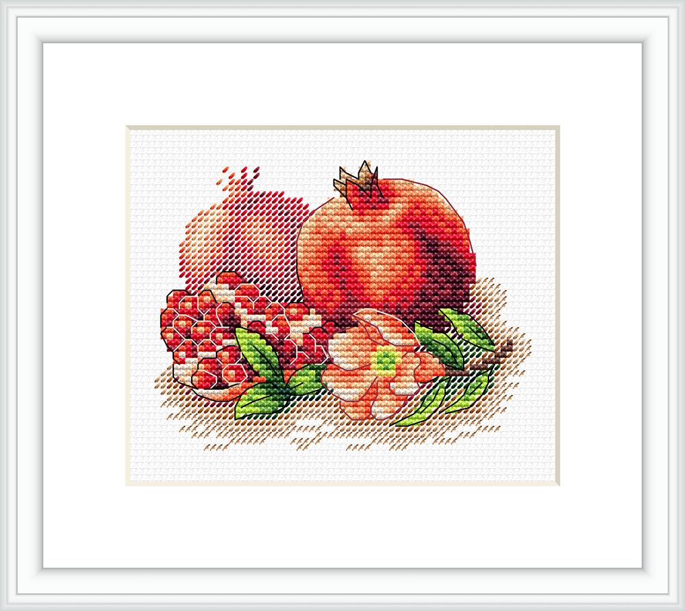 Набор для вышивания нитками МП Студия (Жар-птица), Сочный гранат 11х9 см
