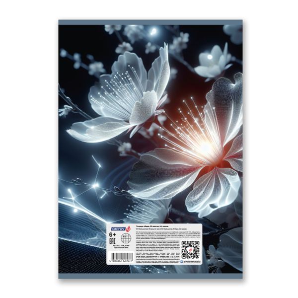 Тетрадь ученическая общая, A4 80 л. на скобе 65 г/м², белизна 100 %, 6 шт, клетка, 01345 Хрустальный звон, Светоч Т154