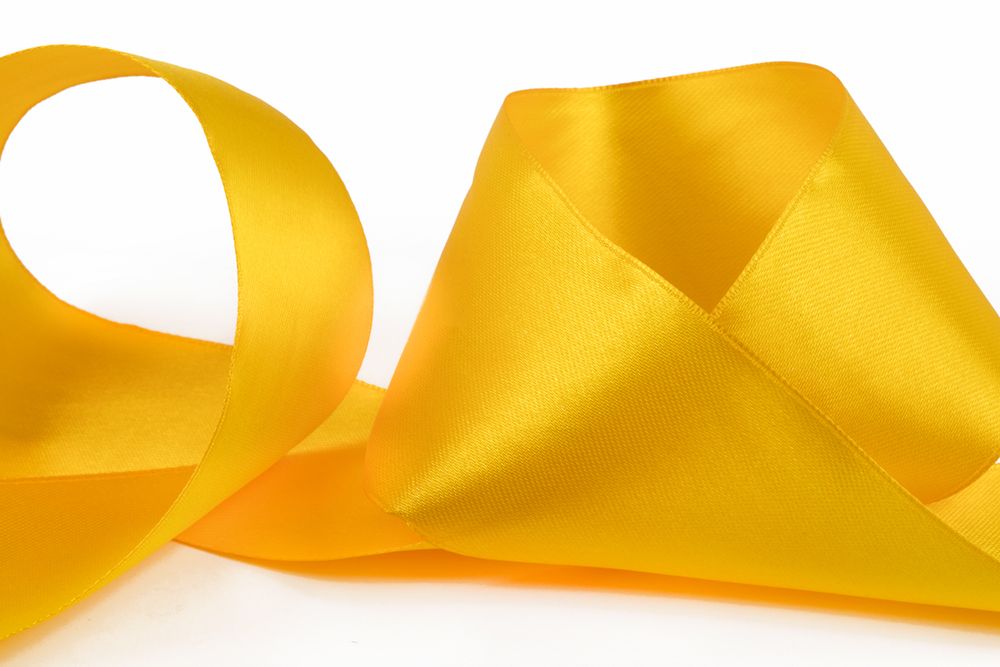 Лента атласная 1-сторонняя 50.0 мм / 33±2 метра, 020 желтый, Gamma