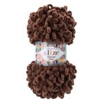 Пряжа Alize (Ализе) Puffy Fine / уп.5 мот. по 100 г, 14.5м, 493 темно-коричневый