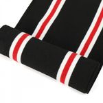 Подвяз (довяз) трикотажный 14.0х100 см, черный с белыми и красной полосами, двухслойный, 100% п/э, 5 штук