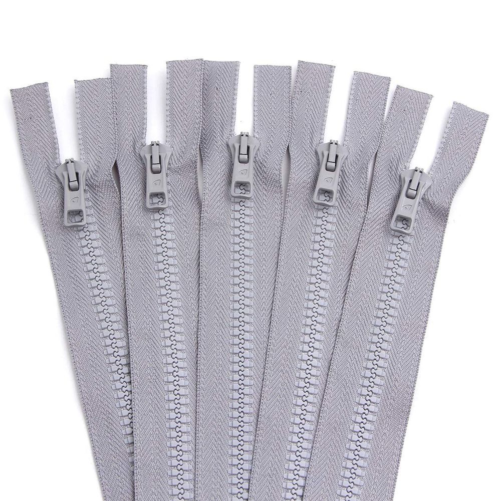 Молния трактор Arta Т6 (6 мм) 2 зам., разъем., 100 см, цв. 079 св.серый, уп.5 шт