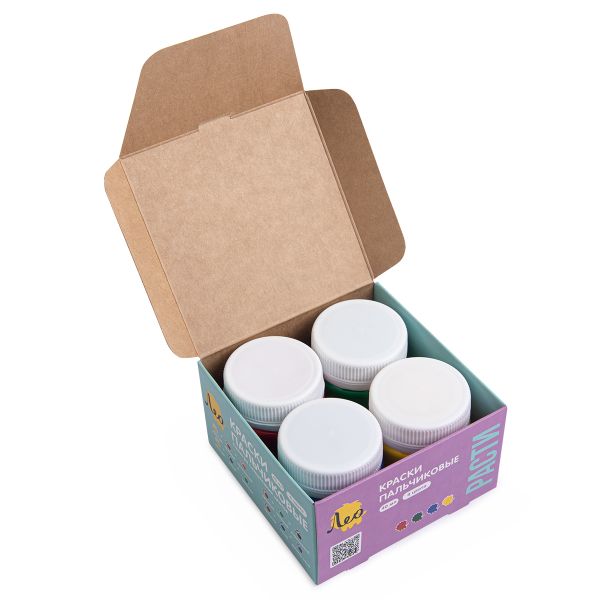 Краска пальчиковая Лео Расти набор 4 цв.х40 мл, Лео LGFP-0104