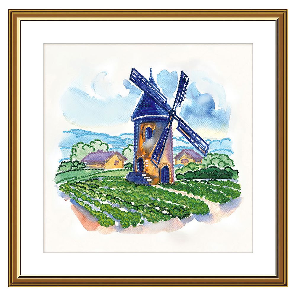 Набор для вышивания нитками Нова Слобода, Мельница 29х29 см