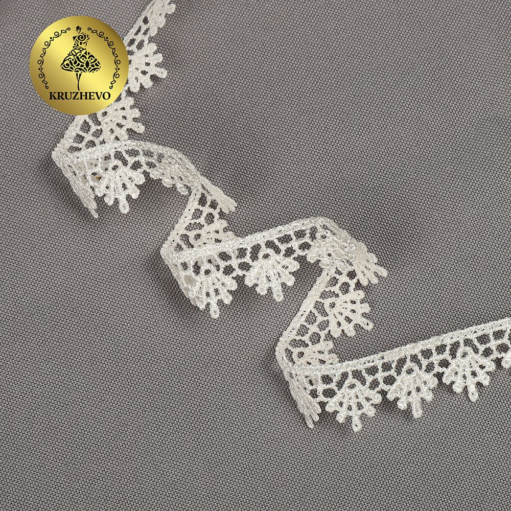 Кружево гипюр (плетёное) 16 мм / 13.71 метров, TBY.1062, цв.F102 молочный