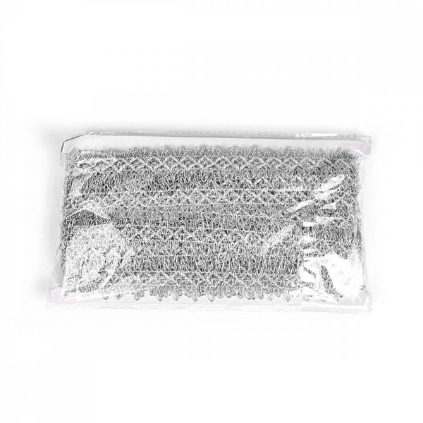 Тесьма отделочная 28 мм, 9447 цв.серебро уп.13.71м