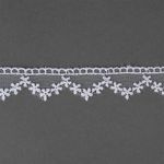 Кружево на сетке 20 мм, диз. 866, цв.01 белый, уп. 9 м, Kruzhevo