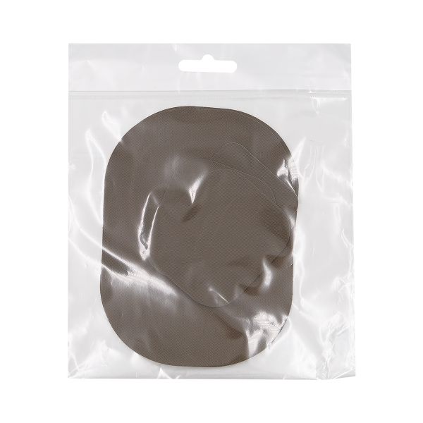 Заплатки термоклеевые для ремонта одежды 5 шт, 10х14см, 5,7х6,7см, 5,2х7,8см, коричневый