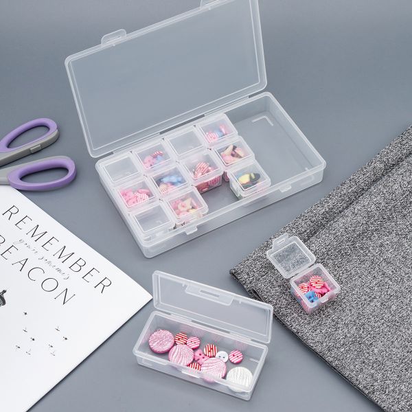 Контейнер для хранения мелочей 19.4х11.3х3 см, 13 штук ассорти в боксе