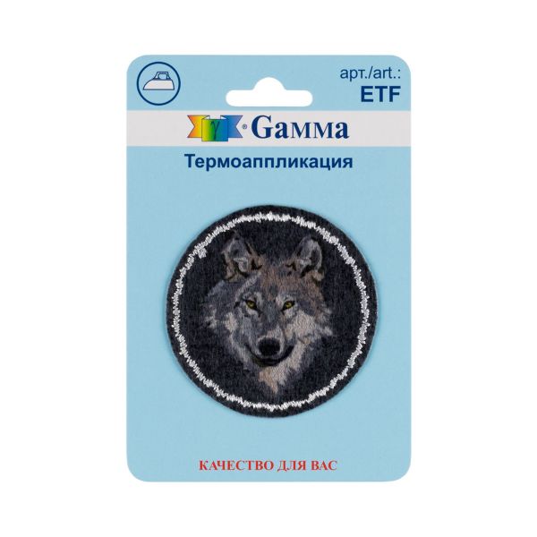 Термоаппликация №02, 1 шт, 01-231 Волк 5.4х5.4 см, Gamma ETF