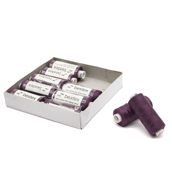 Нитки швейные бытовые Bestex 40/2, 365 м (400 ярд) / 10 кат., 080 сливовый
