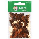 Пайетки плоские 6 мм, упак. 10 гр, Астра, 14 коричневый, уп.10 шт