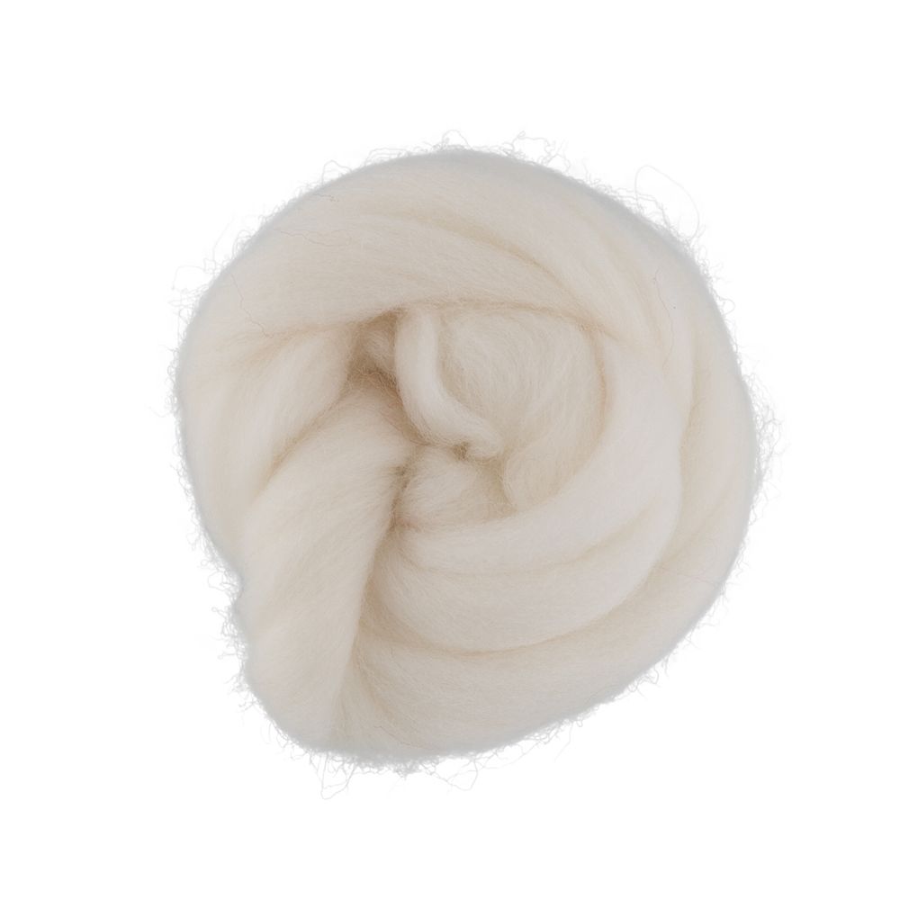 Шерсть для валяния (до 29 мкр), 50 г. 0230 ОТБЕЛКА, Gamma TFS-050