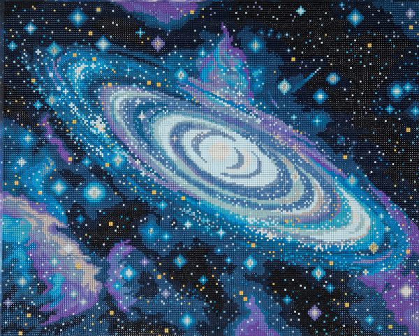 Алмазная (кристальная) мозаика Фрея ALDD-282, на подрамнике Звёзды Галактики (со светодиодами), 50х40 см